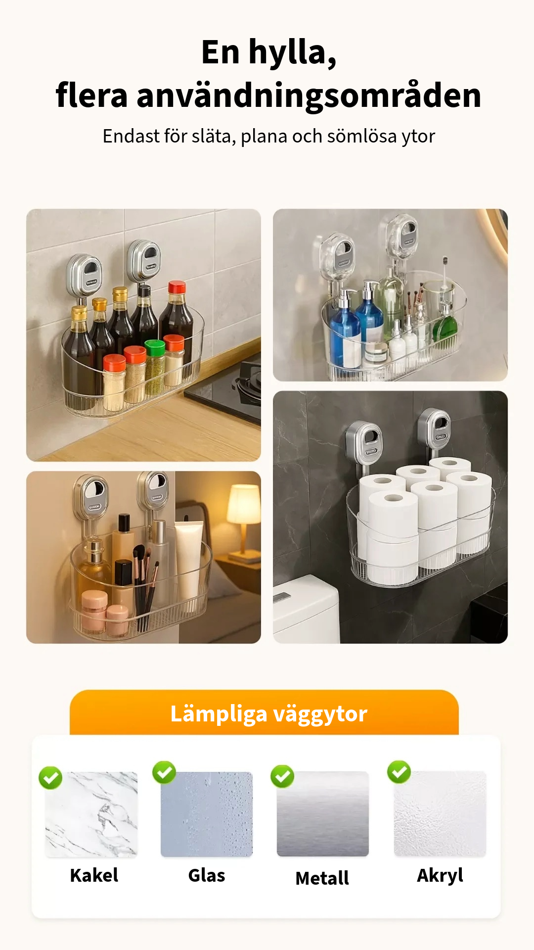 Förvaringshylla med sugkopp