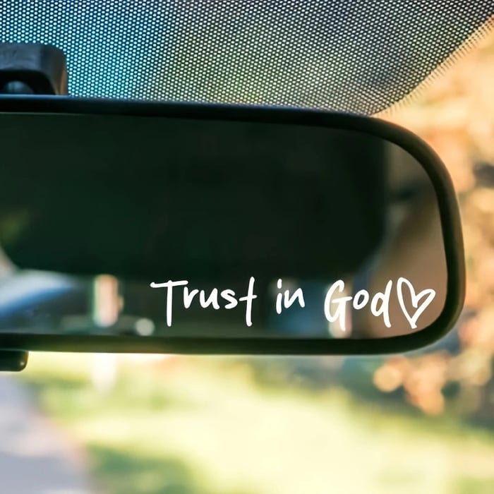 Trust in God Backspegeldekal