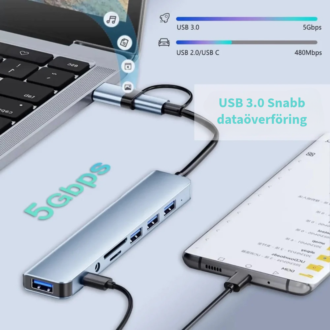 8-i-2 USB-hubb