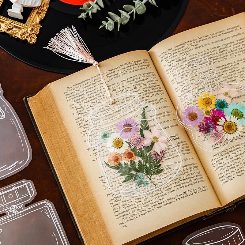 Bokmärke med blomblad| 40 Stycken