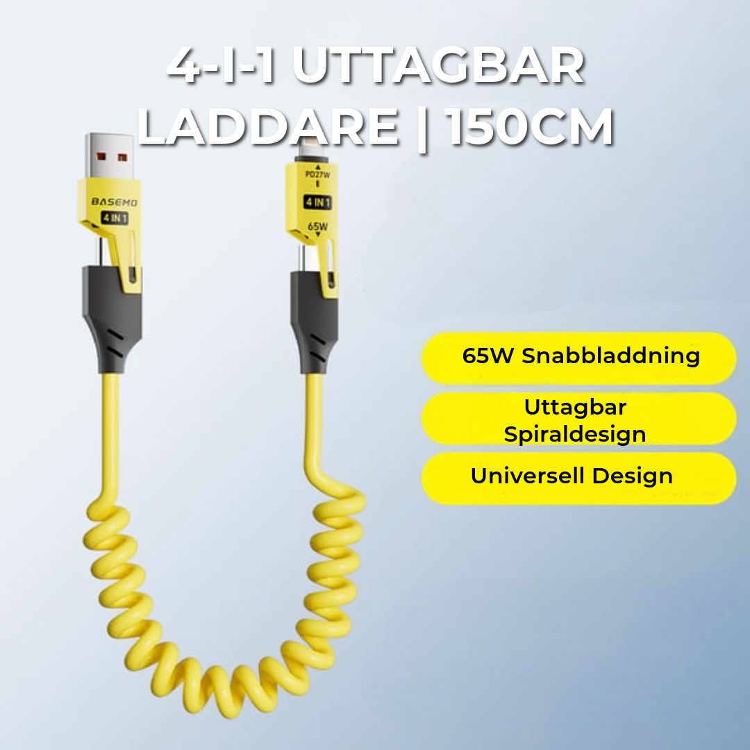 4-i-1 Uttagbar Laddare | 150cm