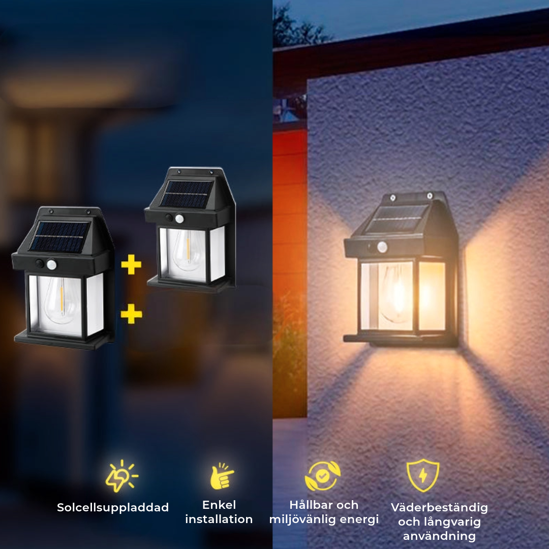 Solcellsdriven trädgårdslampa