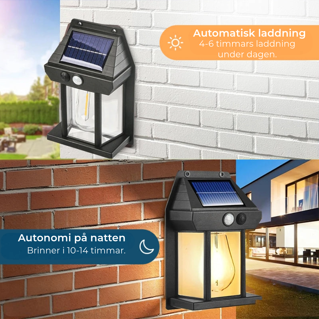 Solcellsdriven trädgårdslampa