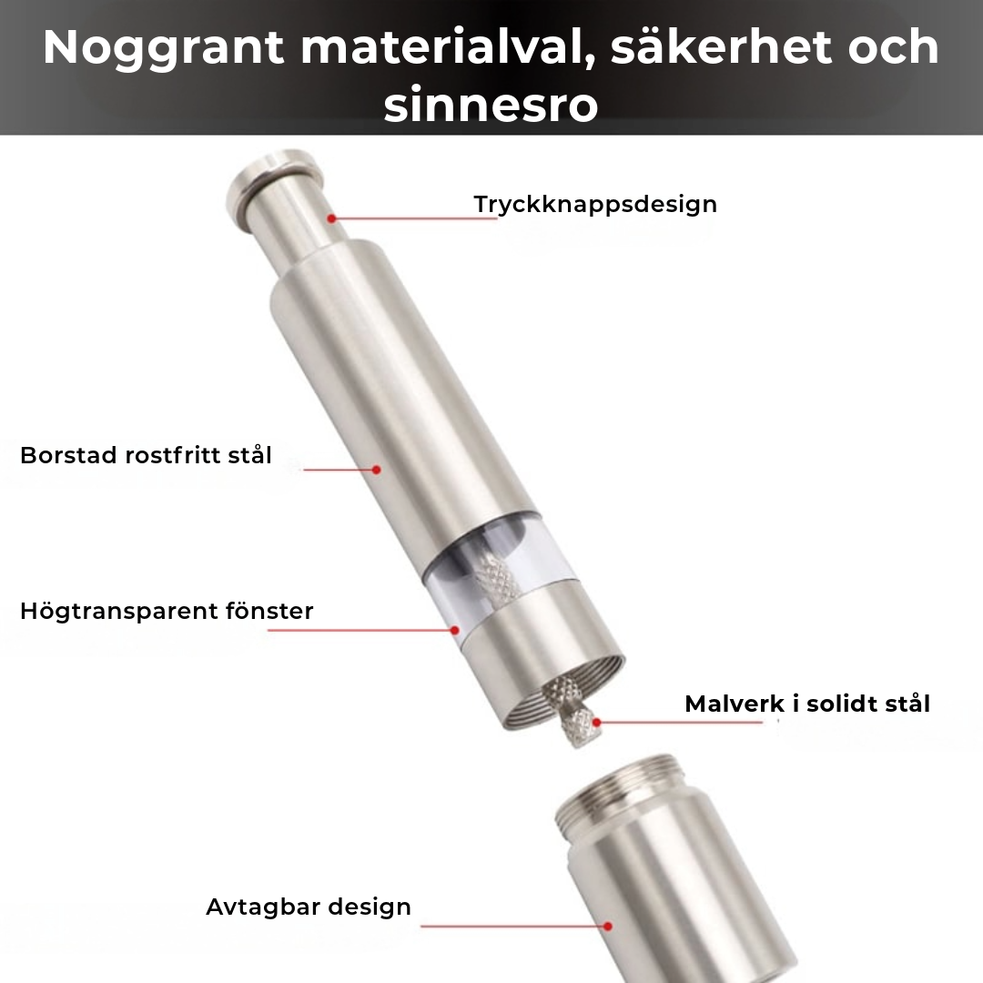 Peppar- & saltset i rostfritt stål