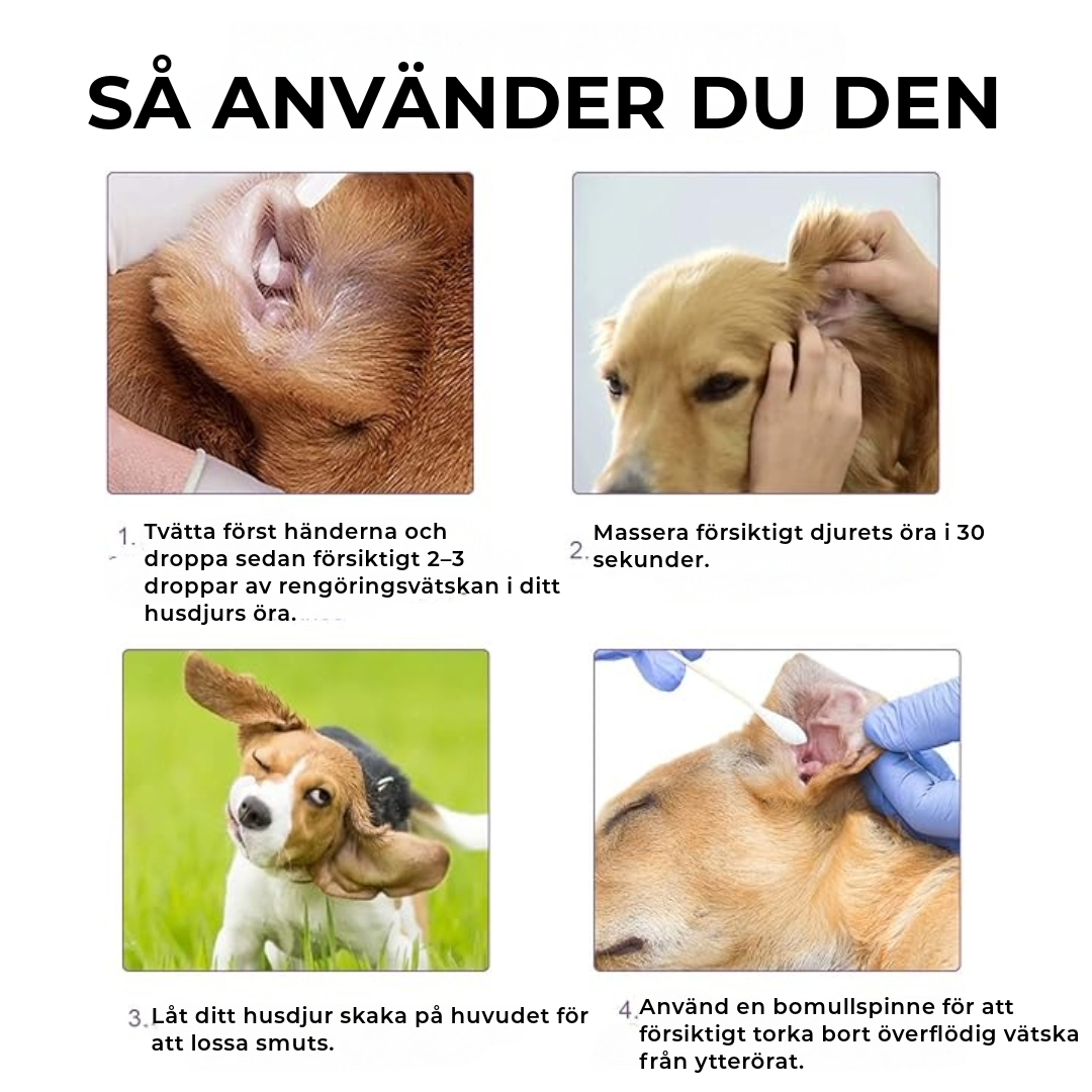 Djuprengörande öronrengöring för husdjur
