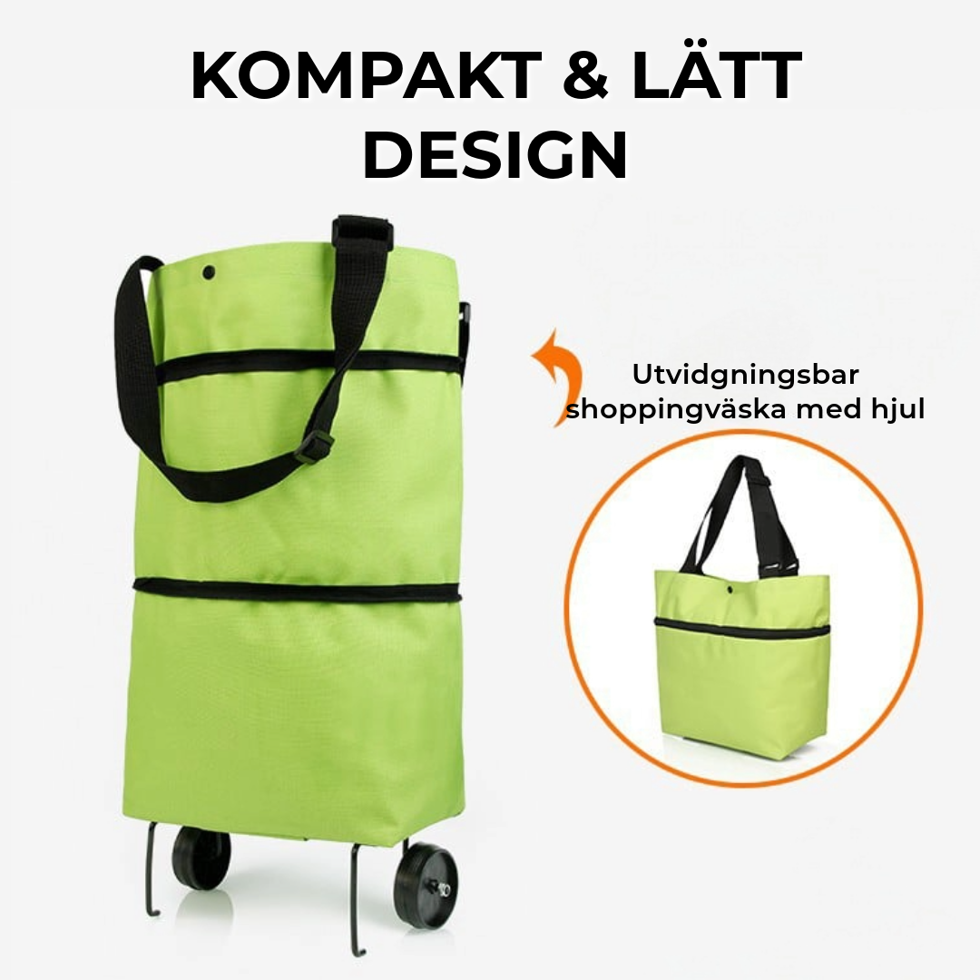 Utvidningsbar shoppingväska med hjul