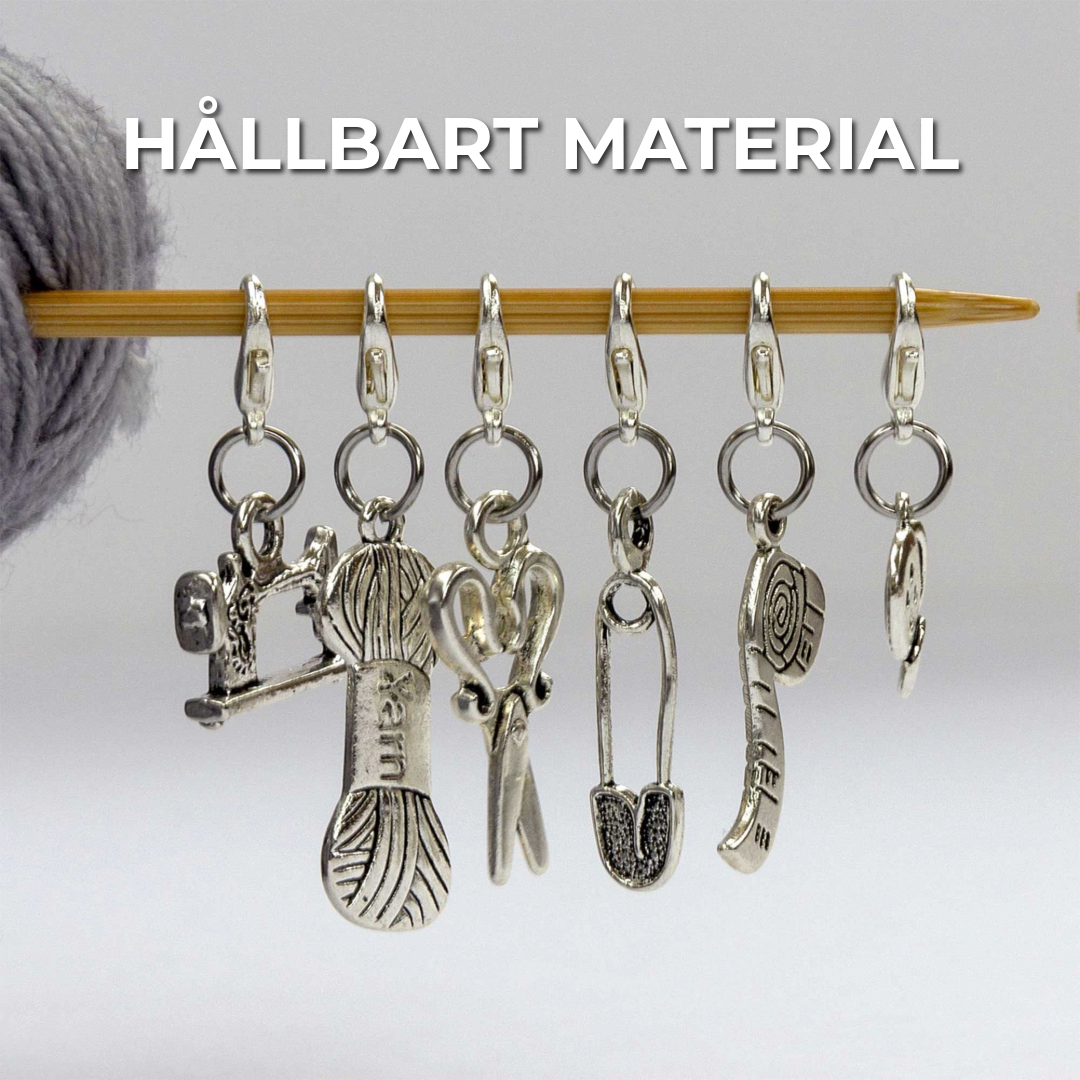 Hake- och stickmarkörer | 6 stycken + säkerhetsnål