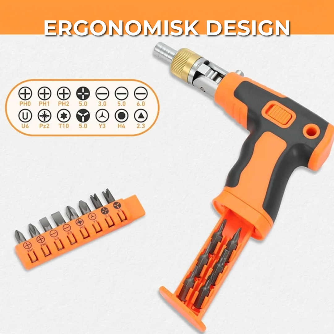 Professionell 16-i-1 skruvmejselset