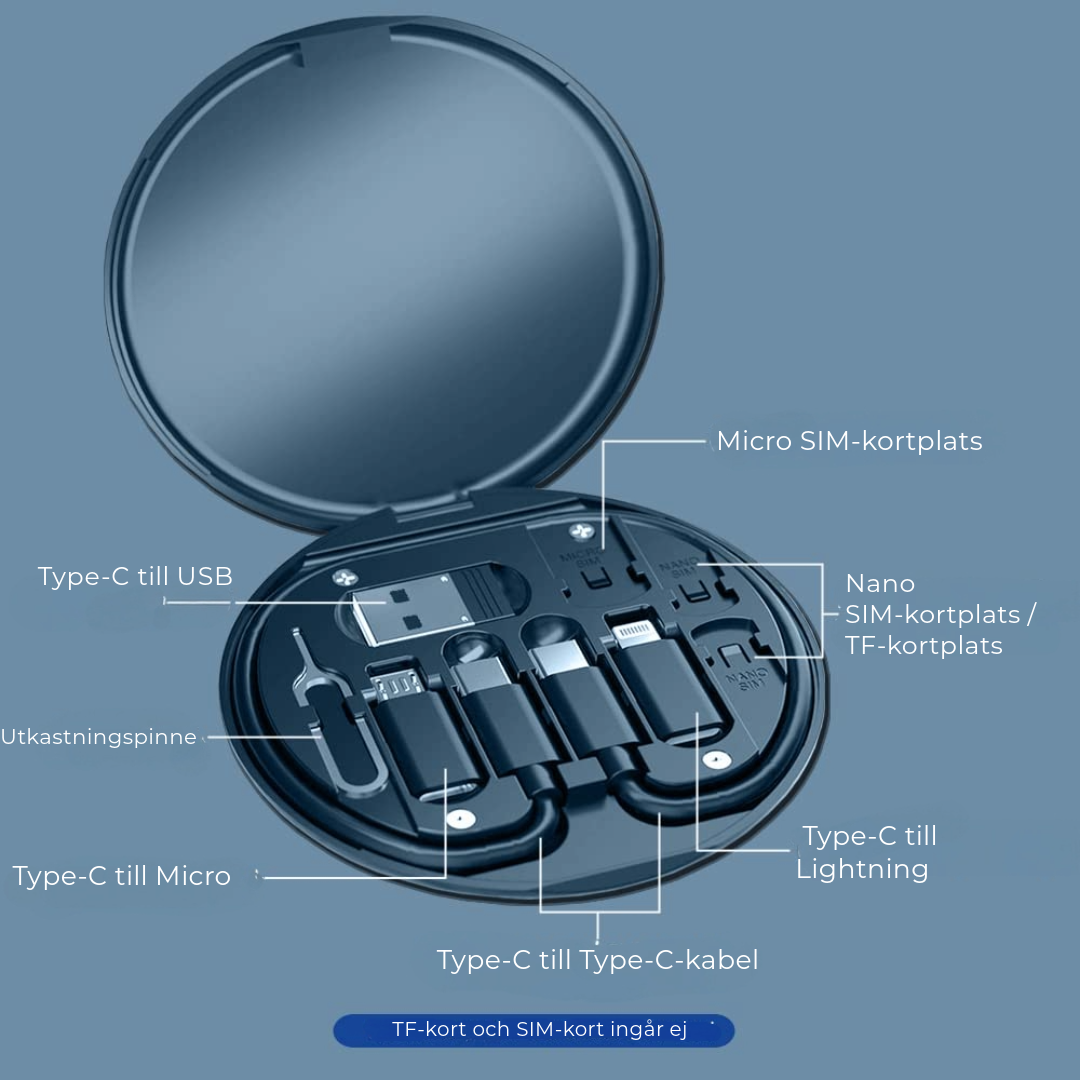 Lyxig 9-i-1 Kabelbox