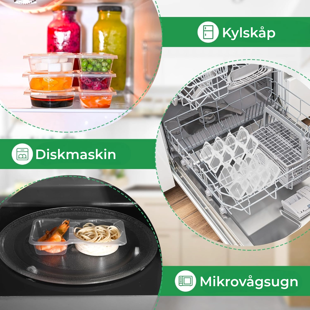 Förvaringsbehållare med dubbla fack