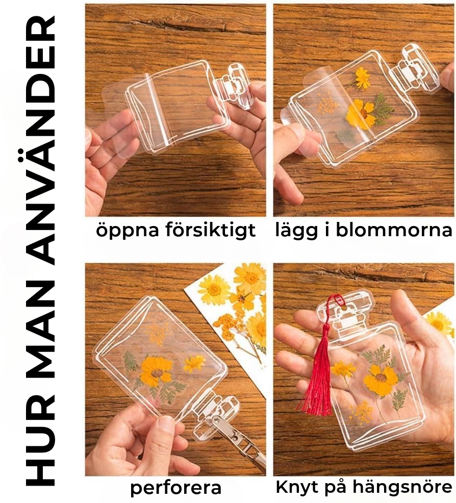 Bokmärke med blomblad| 40 Stycken