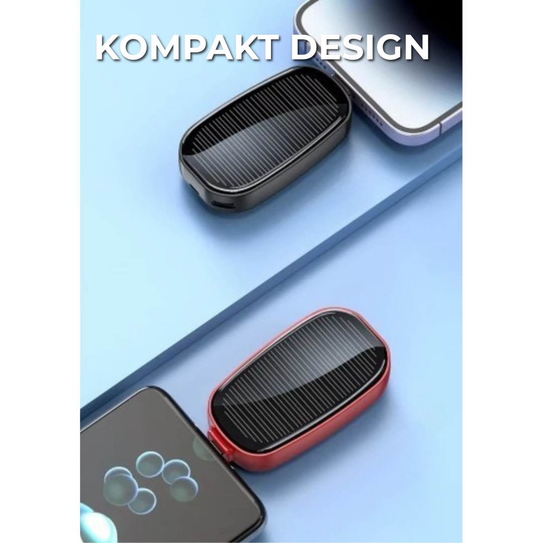 Mini Trådlös Powerbank | Solenergi