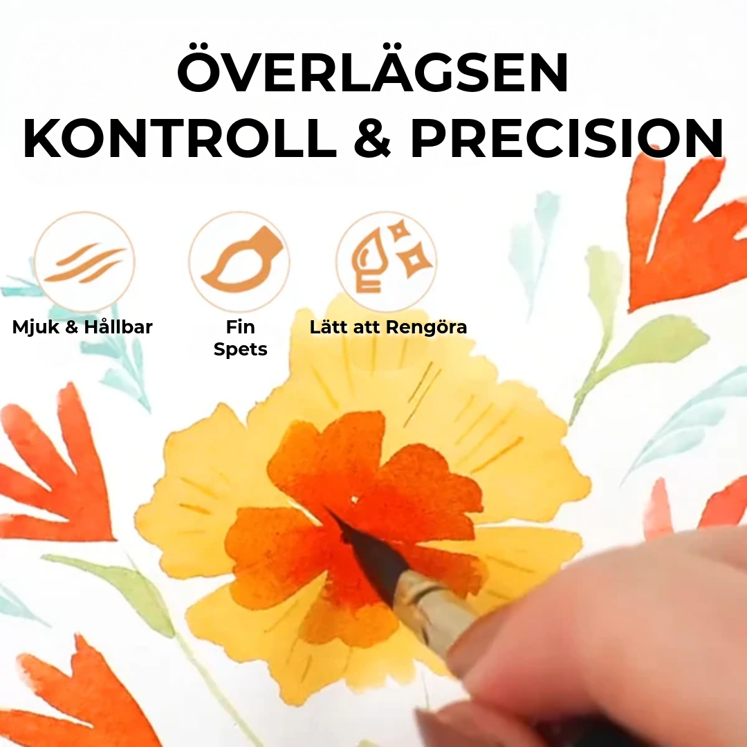 Professionella Precision Akvarellpenslar | 4 Stycken