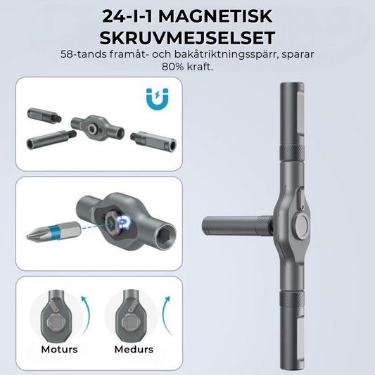 Professionell 24-i-1 Magnetisk Skruvmejselset