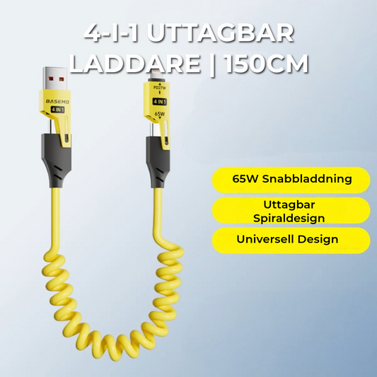 4-i-1 Uttagbar Laddare | 150cm