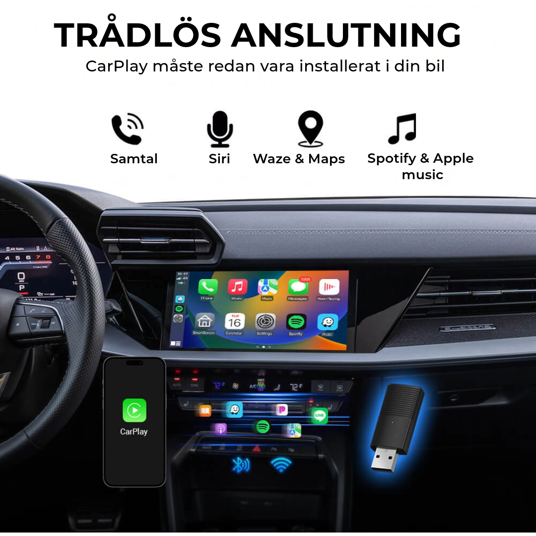 Mini trådlös CarPlay-adapter