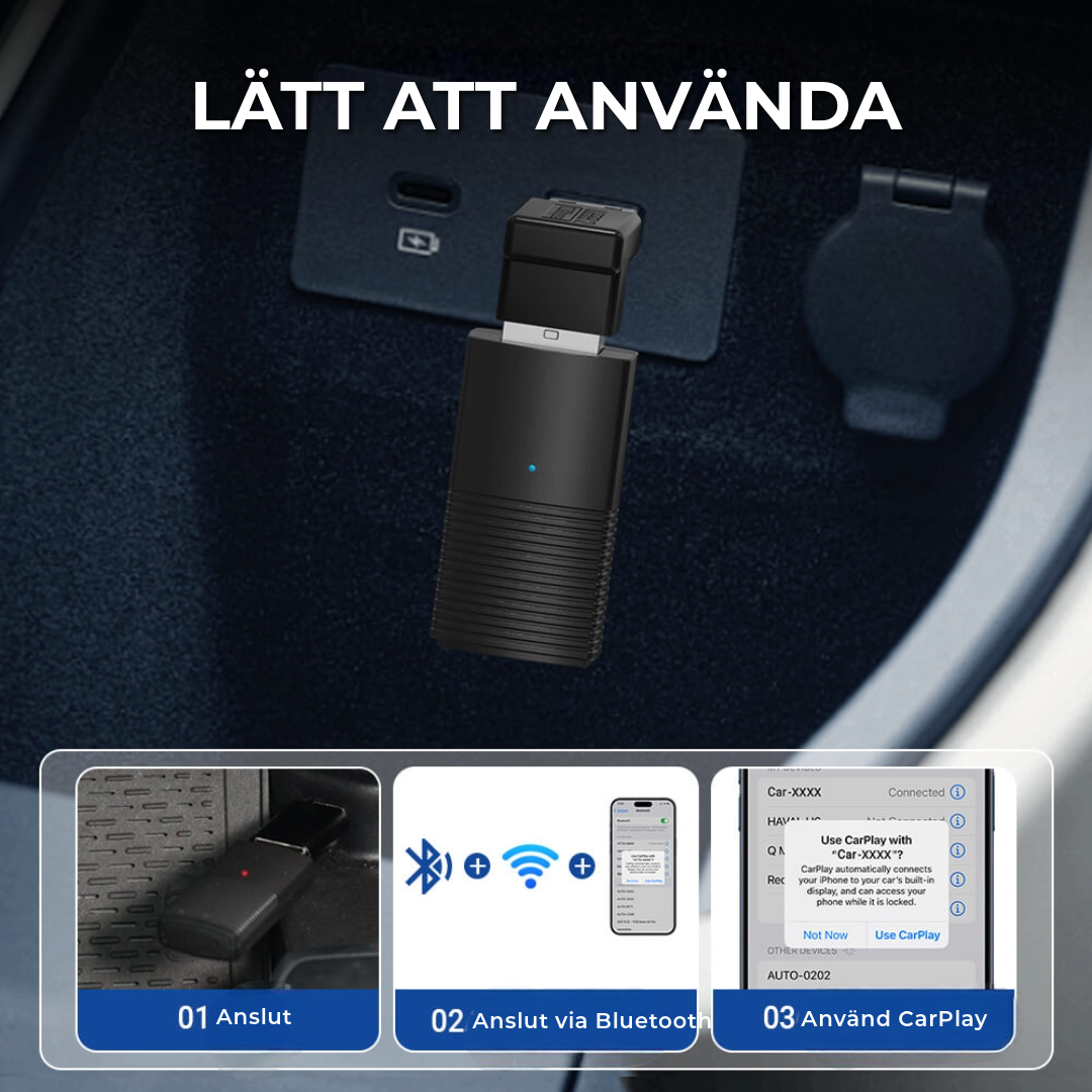 Mini trådlös CarPlay-adapter