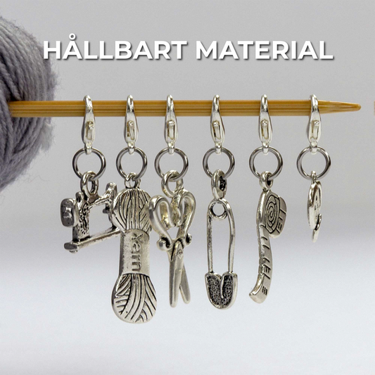 Hake- och stickmarkörer | 6 stycken + säkerhetsnål
