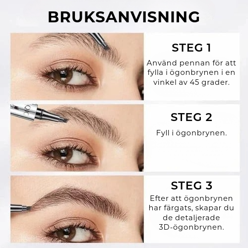 3D Vattenbeständig Ögonbrynspenna